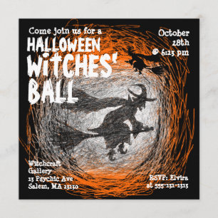Invitation à la fête des sorcières de Ball Hallowe
