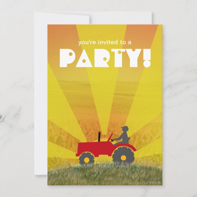 Invitation à la fête des Tracteurs rouges ou verts (Devant)