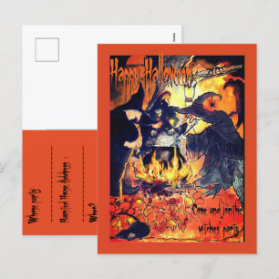 Invitation à la fête des trois sorcières Halloween