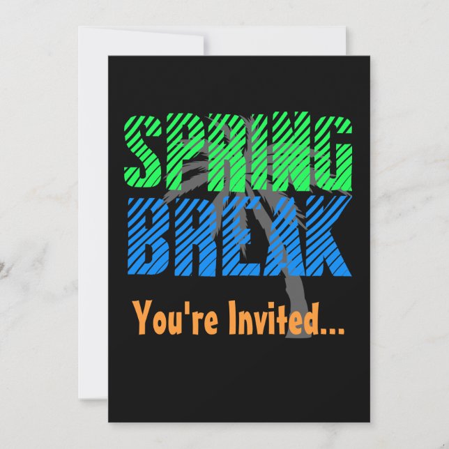 Invitation à la fête des vacances de printemps néo (Devant)