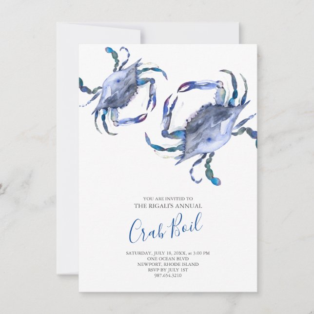 Invitation à la fête d'été de Crab Boil (Devant)