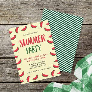Invitation à la fête d'été du melon d'eau rouge et