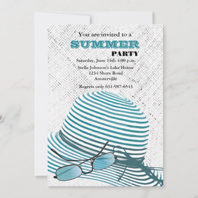 Invitation à la fête d'été Sun Protection (Devant)