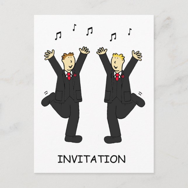 Invitation à la fête Deux mariés dansant (Devant)