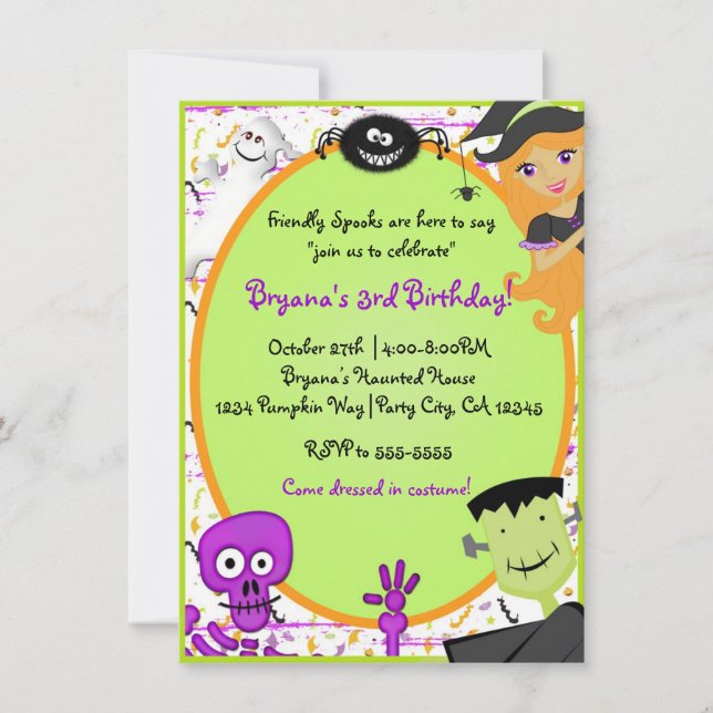 Invitation à la fête d'Halloween (Devant)