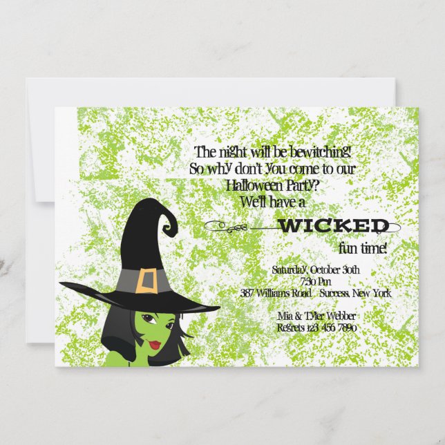 Invitation à la fête d'Halloween (Devant)