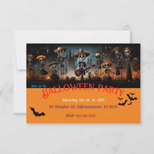 Invitation à la fête d'Halloween (Devant)