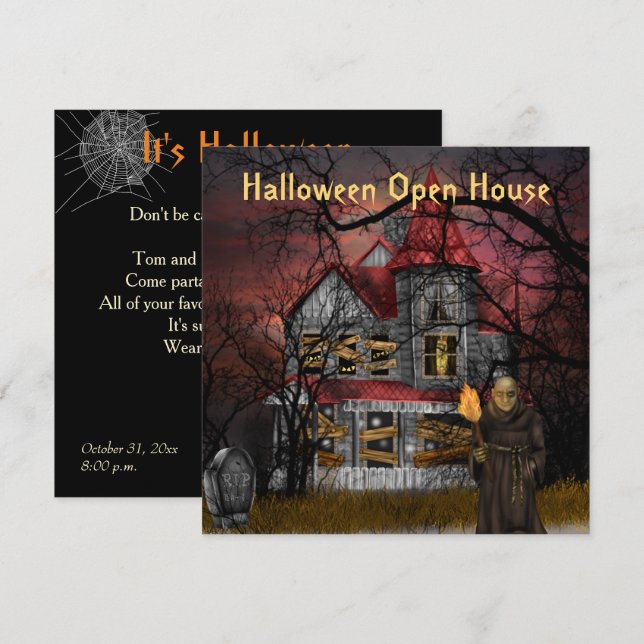 Invitation à la fête d'Halloween (Devant / Derrière)