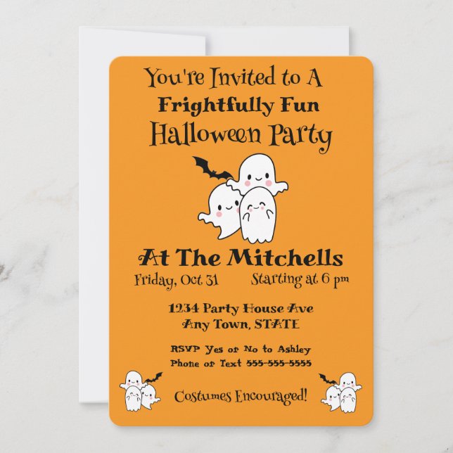 Invitation à la fête d'Halloween (Devant)