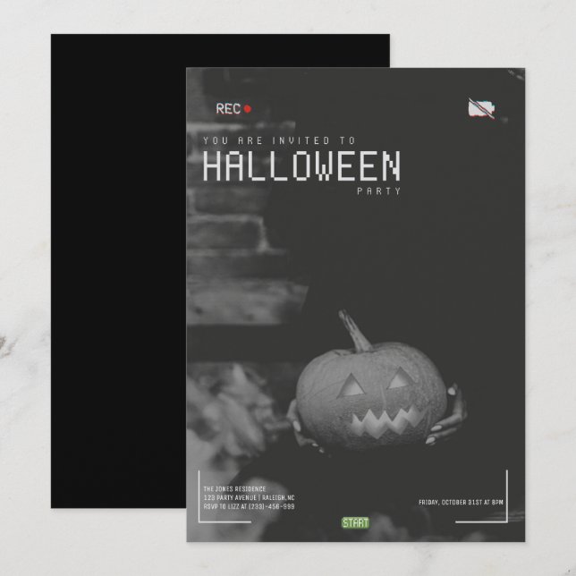 Invitation à la fête d'Halloween adulte moderne (Devant / Derrière)
