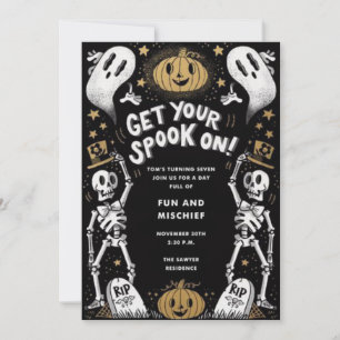 Invitation à la fête d'Halloween amusante et effra