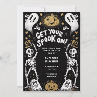 Invitation à la fête d'Halloween amusante et effra