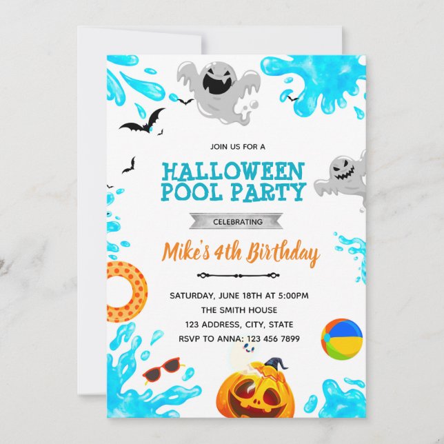Invitation à la fête d'Halloween au bord de la pis (Devant)