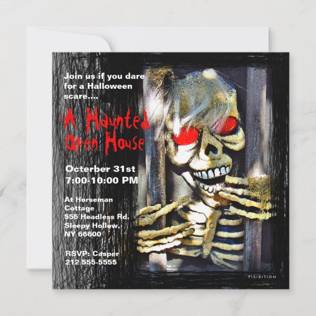 Invitation à la fête d'Halloween dans la maison ha (Devant)