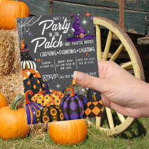 Invitation à la fête d'Halloween dans le Patch