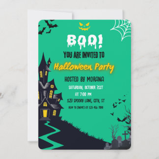 Invitation à la fête d'Halloween de la maison hant