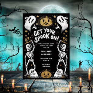 Invitation à la fête d'Halloween de la maison hant