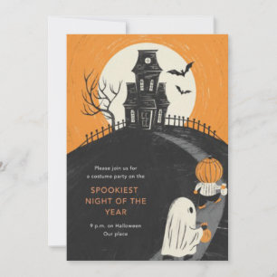 Invitation à la fête d'Halloween de la maison hant