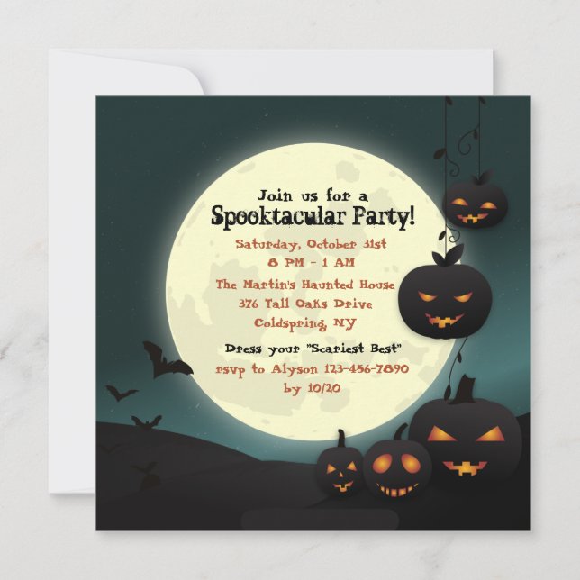 Invitation à la fête d'Halloween de la Moon Harves (Devant)