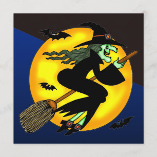 Invitation à la fête d'Halloween de la sorcière