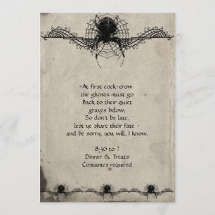 Invitation à la fête d'Halloween de l'élégance got