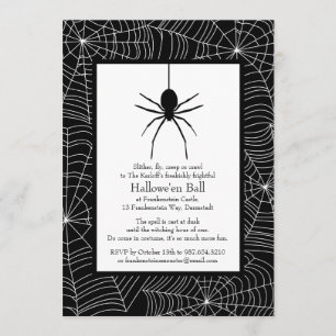 Invitation à la fête d'Halloween de Spiderweb
