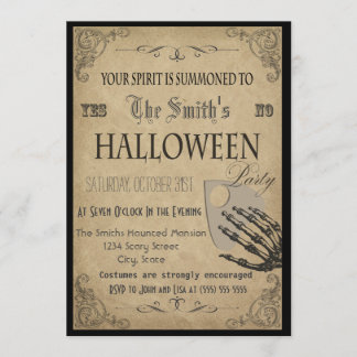 Invitation à la fête d'Halloween des esprits