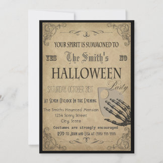 Invitation à la fête d'Halloween des esprits