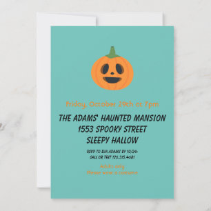 Invitation à la fête d'Halloween d'orange noir pou