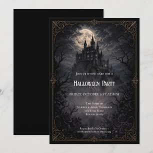 Invitation à la fête d'Halloween du château hanté