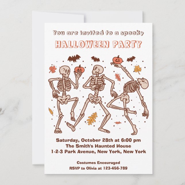Invitation à la fête d'Halloween Éffrayant pour en (Devant)