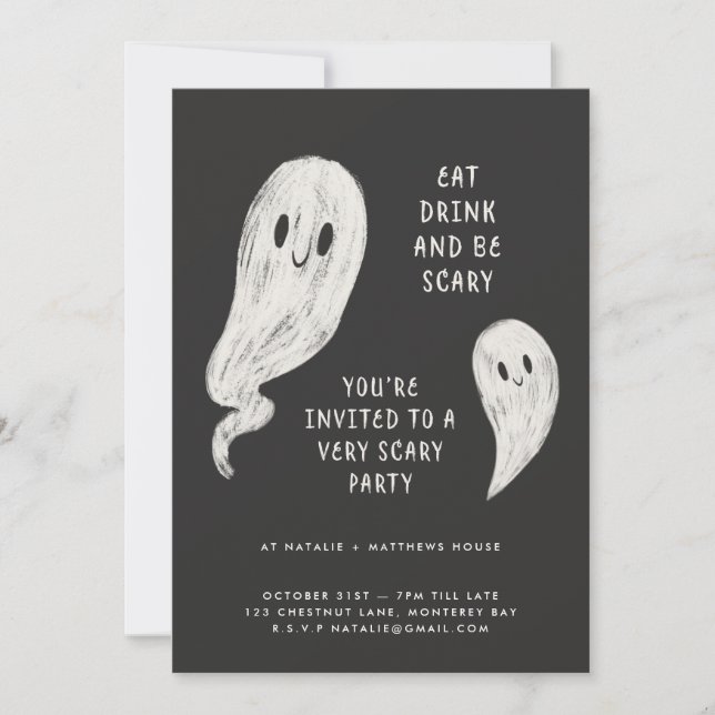 Invitation à la fête d'halloween familiale moderne (Devant)