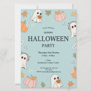 Invitation à la fête d'Halloween Ghosts éffrayant
