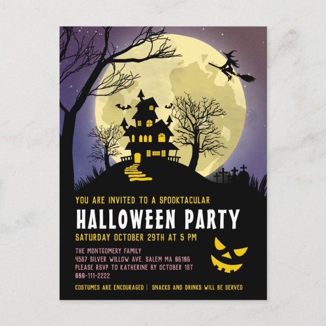 Invitation à la fête d'Halloween House Kids (Devant)
