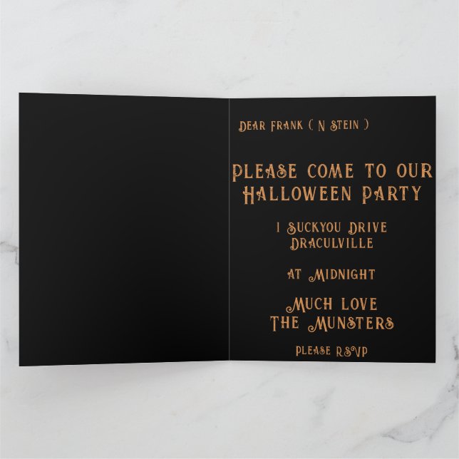 Invitation à la fête d'Halloween Illustration Skul (Intérieur)