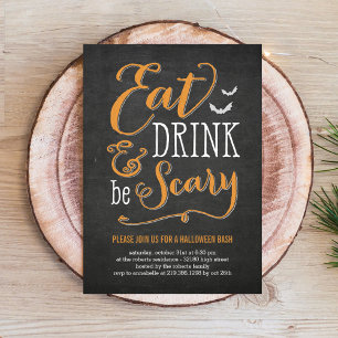 Invitation à la fête d'Halloween Manger Boire Être