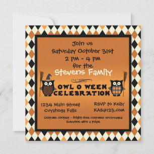 Invitation à la fête d'Halloween Owl O Ween