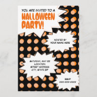 Invitation à la fête d'Halloween Pop Art