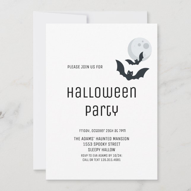 Invitation à la fête d'Halloween pour adultes (Devant)