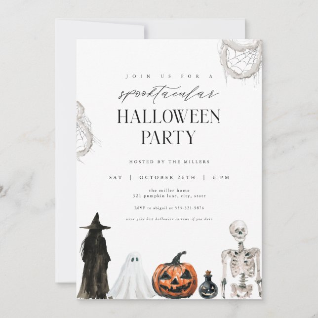 Invitation à la fête d'Halloween pour adultes Spoo (Devant)