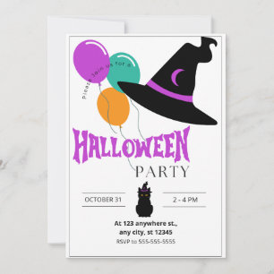 Invitation à la fête d'Halloween pour chats