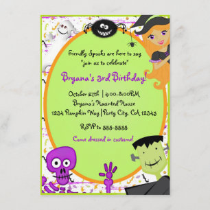 Invitation à la fête d'Halloween pour enfants des