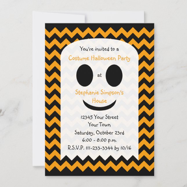 Invitation à la fête d'Halloween pour enfants Fant (Devant)
