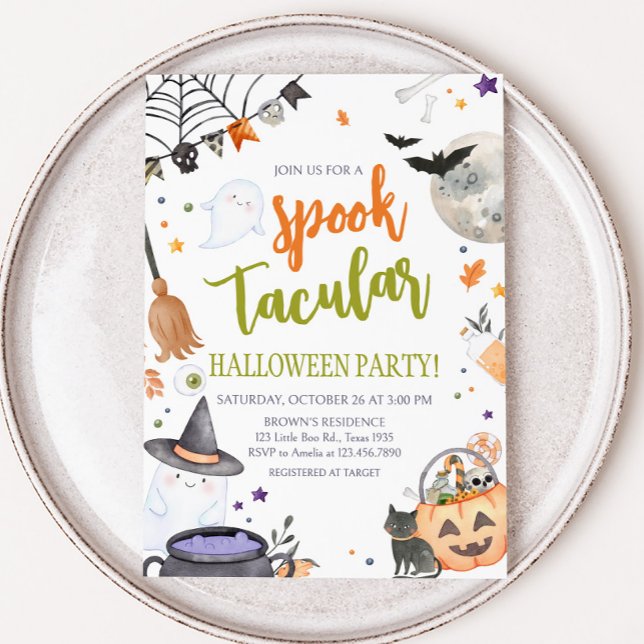 Invitation à la fête d'Halloween pour enfants Spoo (Spooktacular Halloween Party Invitation)