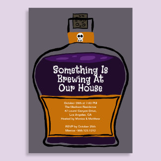 Invitation à la fête d'Halloween Something Is Brew