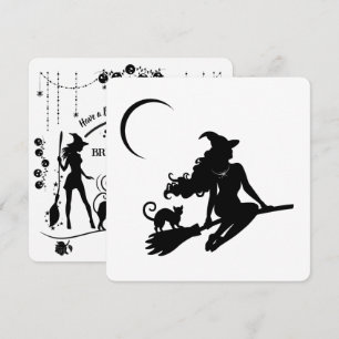 Invitation à la fête d'Halloween sorcière classiqu
