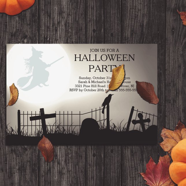 Invitation à la fête d'Halloween sorcière éffrayan (Créateur téléchargé)