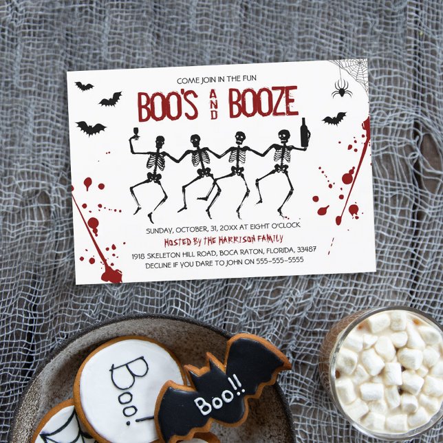 Invitation à la fête d'Halloween Spooky Boo's And  (Créateur téléchargé)
