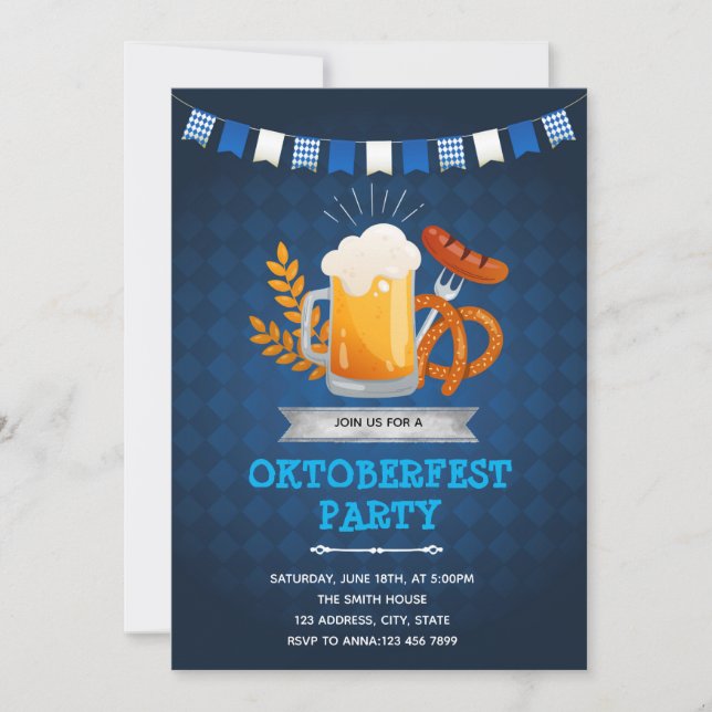Invitation à la fête d'Oktoberfest (Devant)