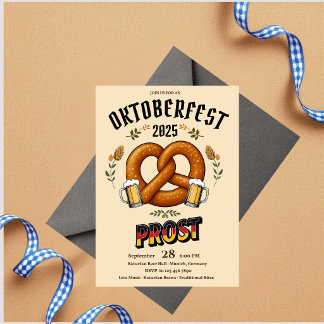 Invitation à la fête d'Oktoberfest | Prost de bièr